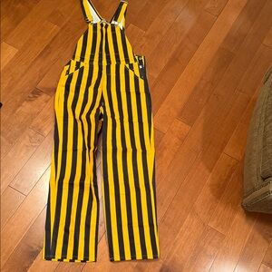 Iowa Hawkeye Striped Yellow and Black Women's Jumpsuit